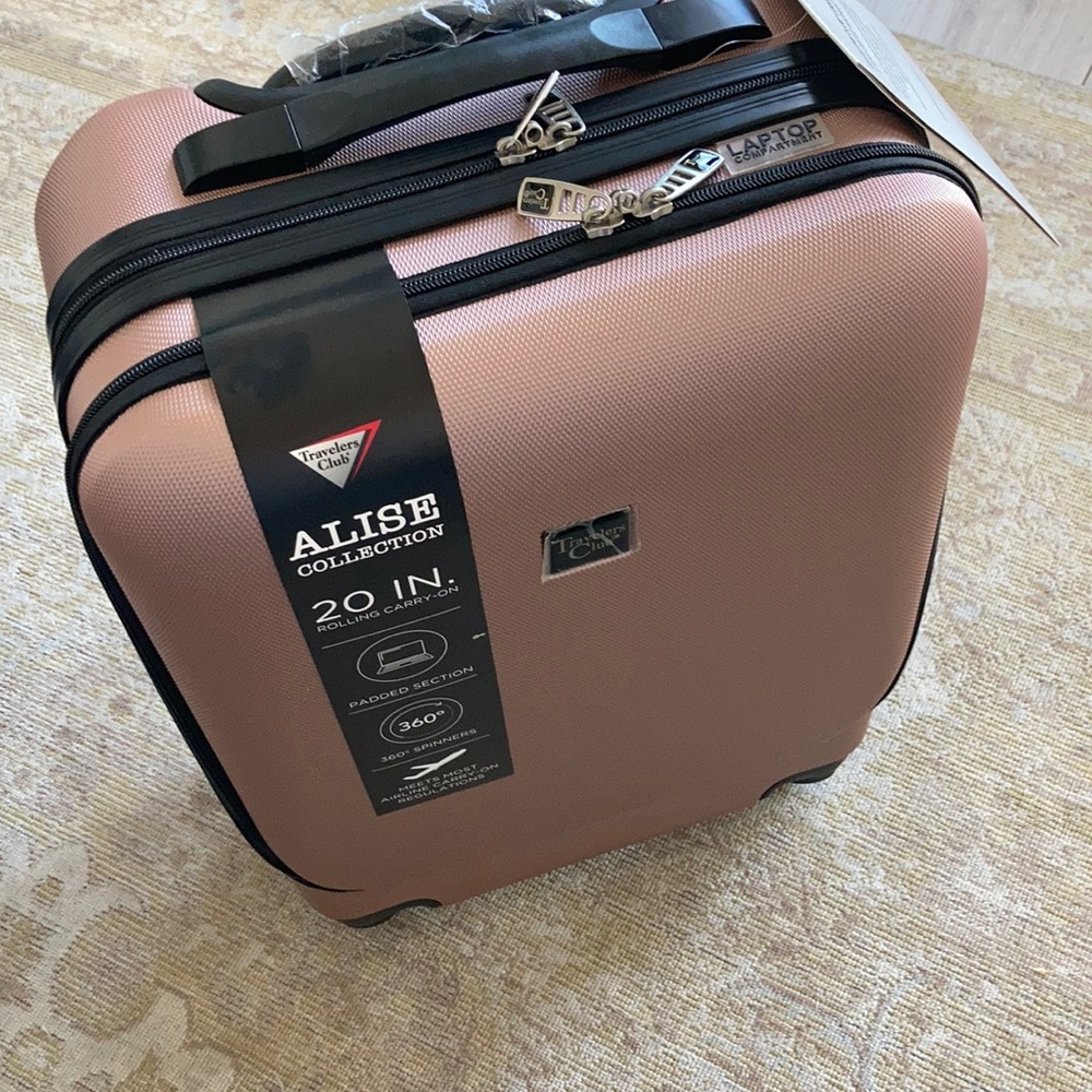 Travelers Club Carry-On Spinner Luggage, Rose Gold, 20-Inch